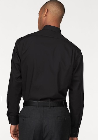 OLYMP Slim fit Zakelijk overhemd 'Luxor' in Zwart