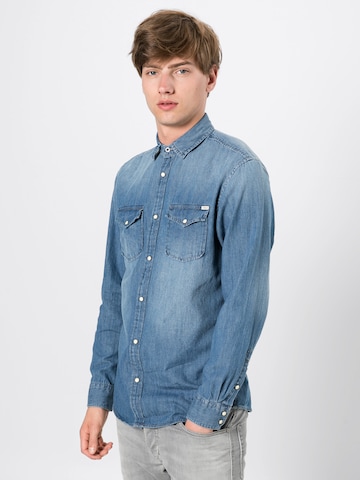 JACK & JONES Regular fit Overhemd 'Sheridan' in Blauw: voorkant