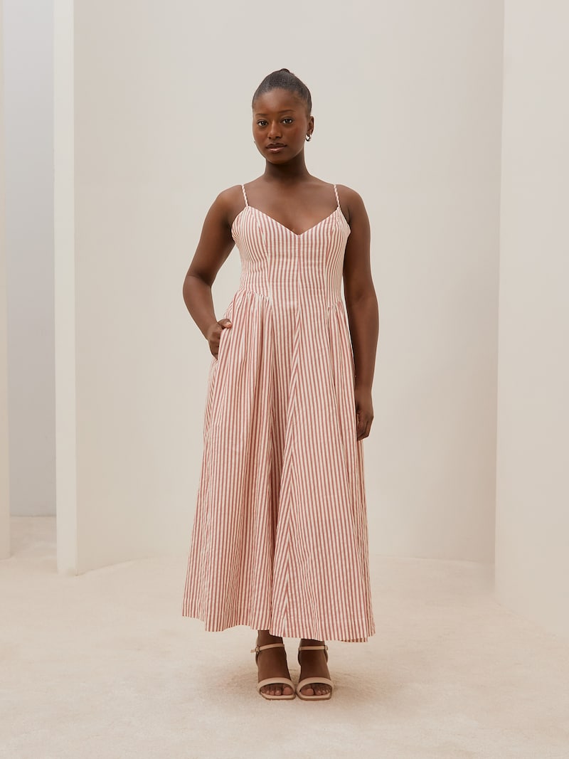 salmon midi dress Reese Crepe Midi Dress in Salmon Pink  Rhea Costa