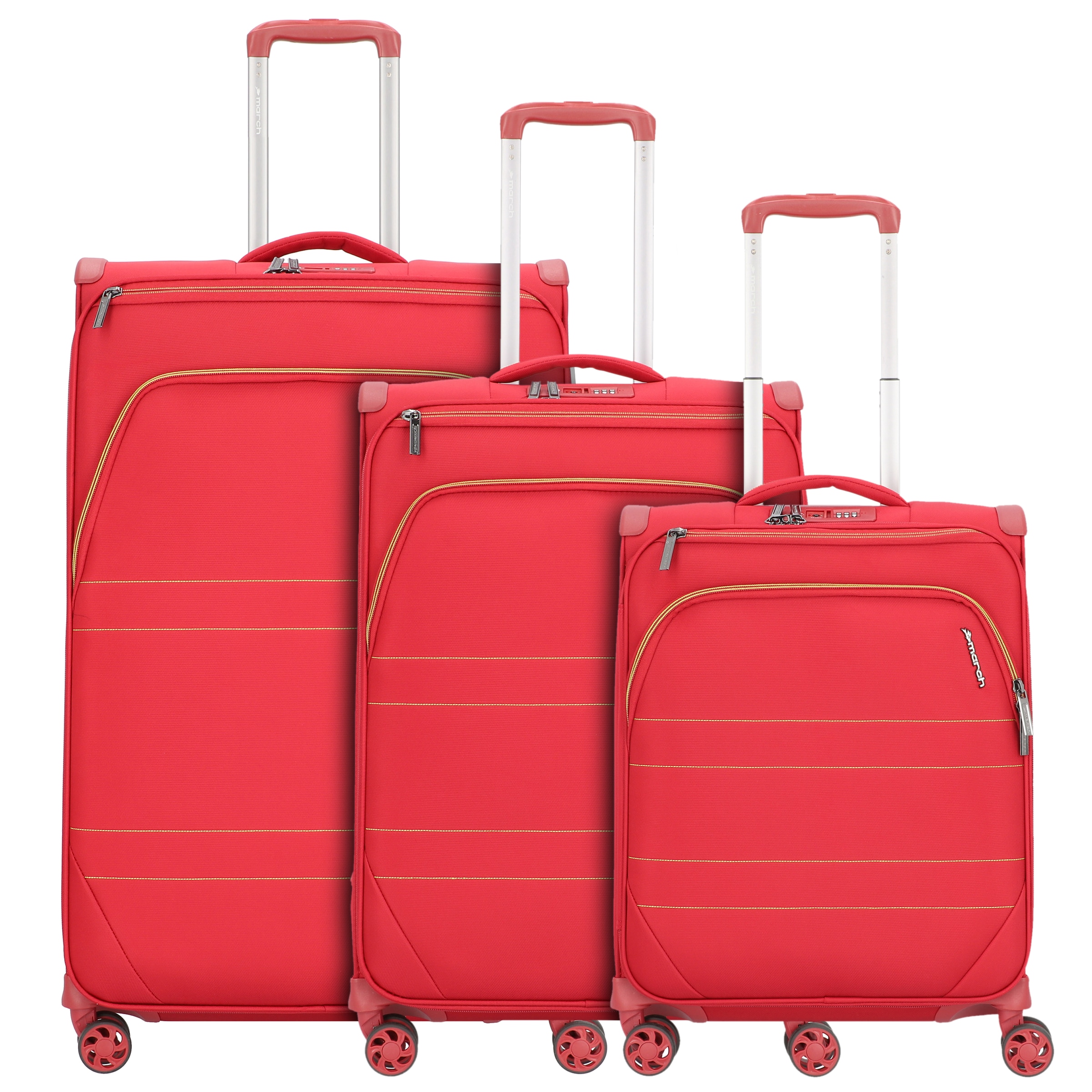 Set di valigie 'Marathon' di March15 Trading in rosso: frontale