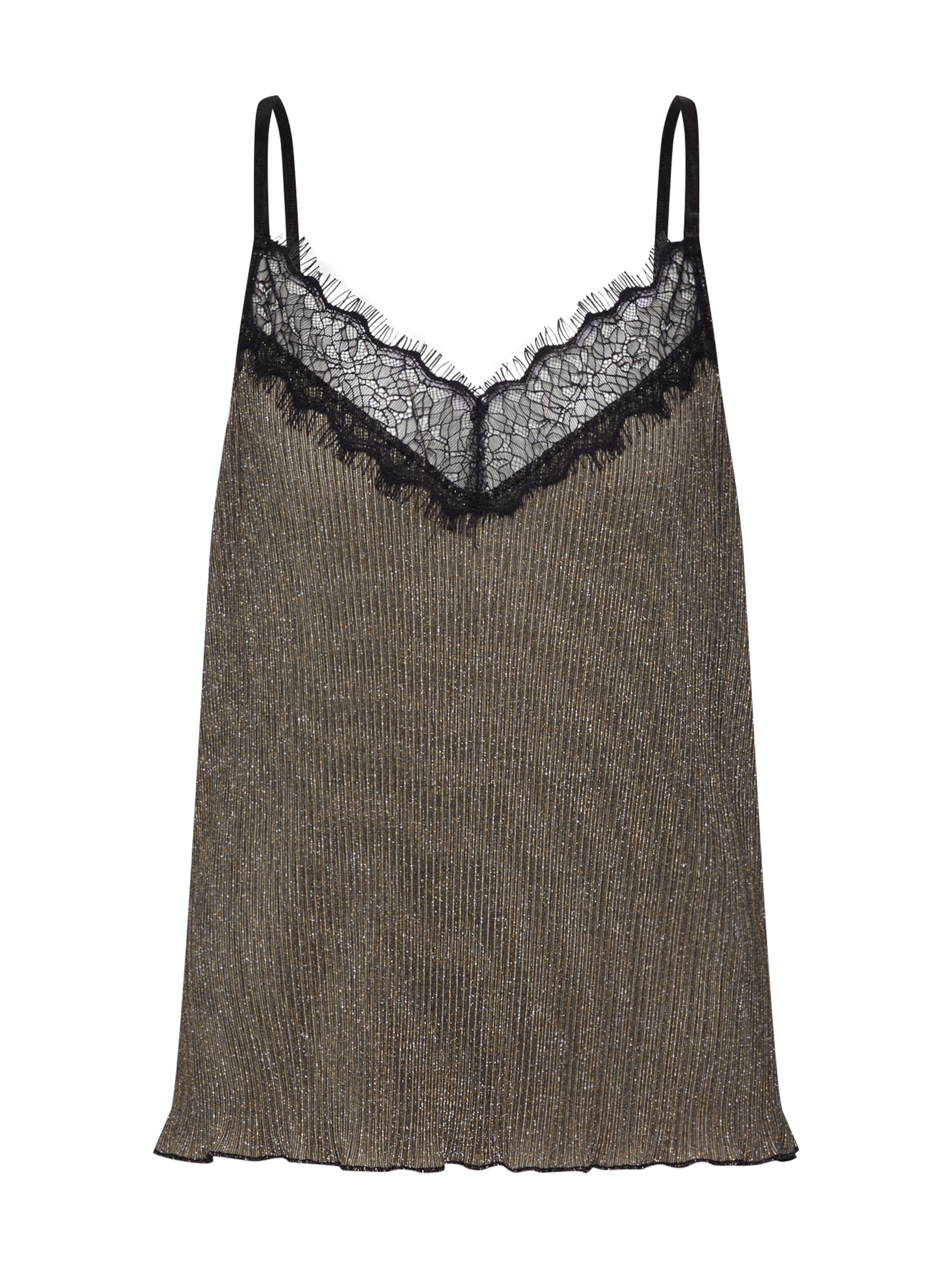 ABOUT YOU Gebreide top 'Sheena' in de kleur Goud / Zilvergrijs: Vooraanzicht