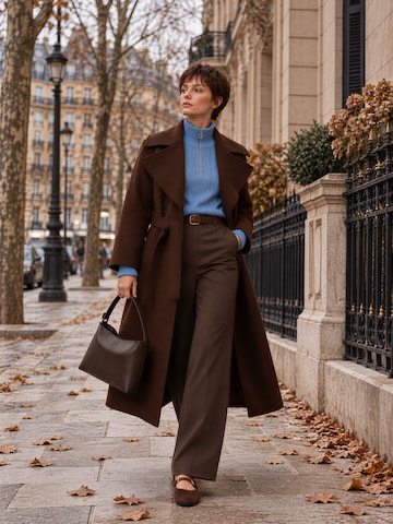 Chocolate Brown Coat Look