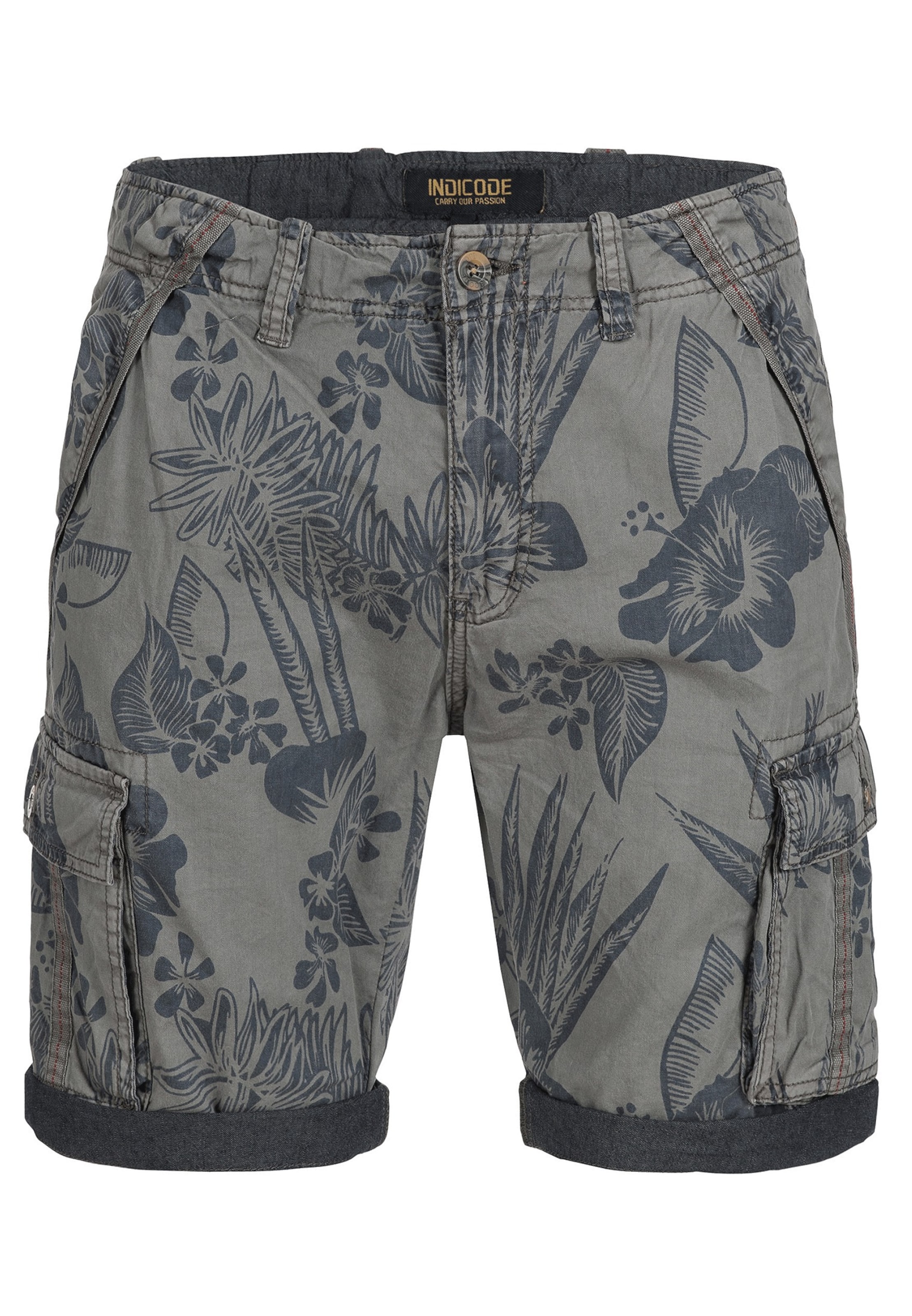 INDICODE JEANS Cargo trousers 'Albert' in Grey: front