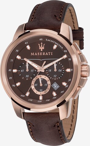 Maserati Analog Watch 'Successo' in Brown: front