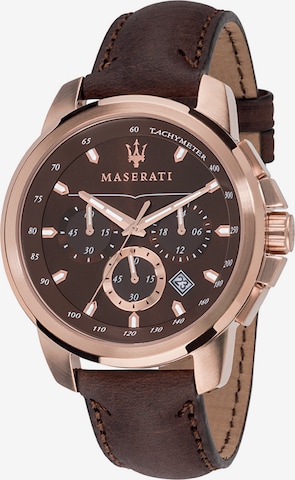 Maserati Analog Watch 'Successo' in Brown: front