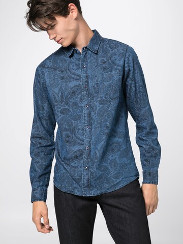 Urban Classics Regular Fit Hemd in Blau: predná strana