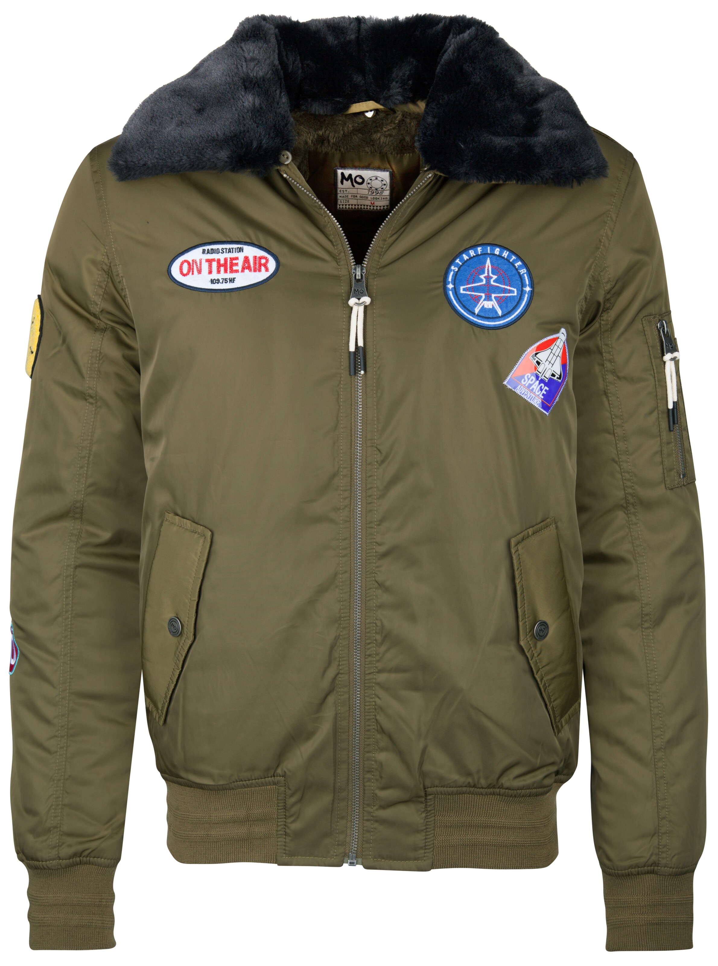 MO - Winterjas in de kleur Olijfgroen