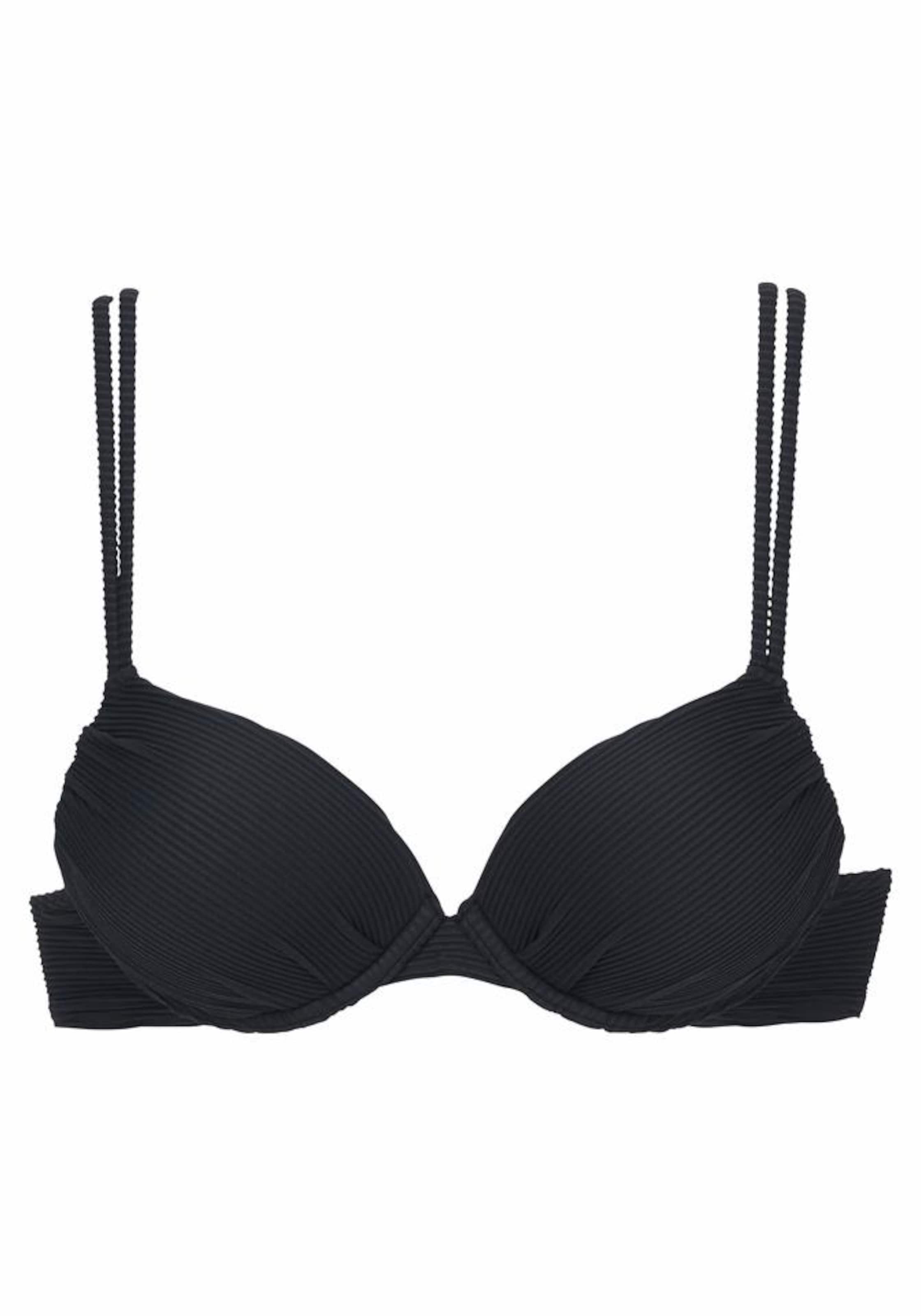 SUNSEEKER - Push-up Top de bikini 'Fancy' en negro: frente