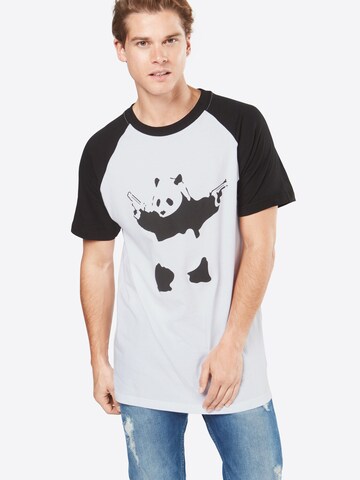 Mister Tee Shirt 'Banksy Panda' in Wit: voorkant