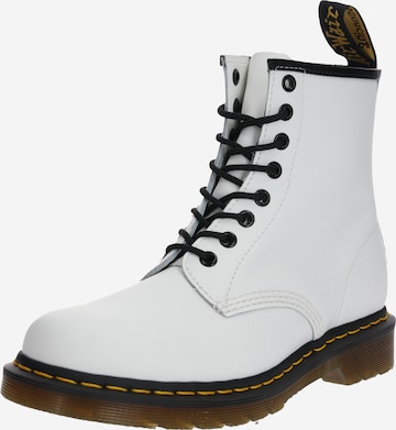Boots stringati 'Eye Boot Smooth' di Dr. Martens in bianco: frontale