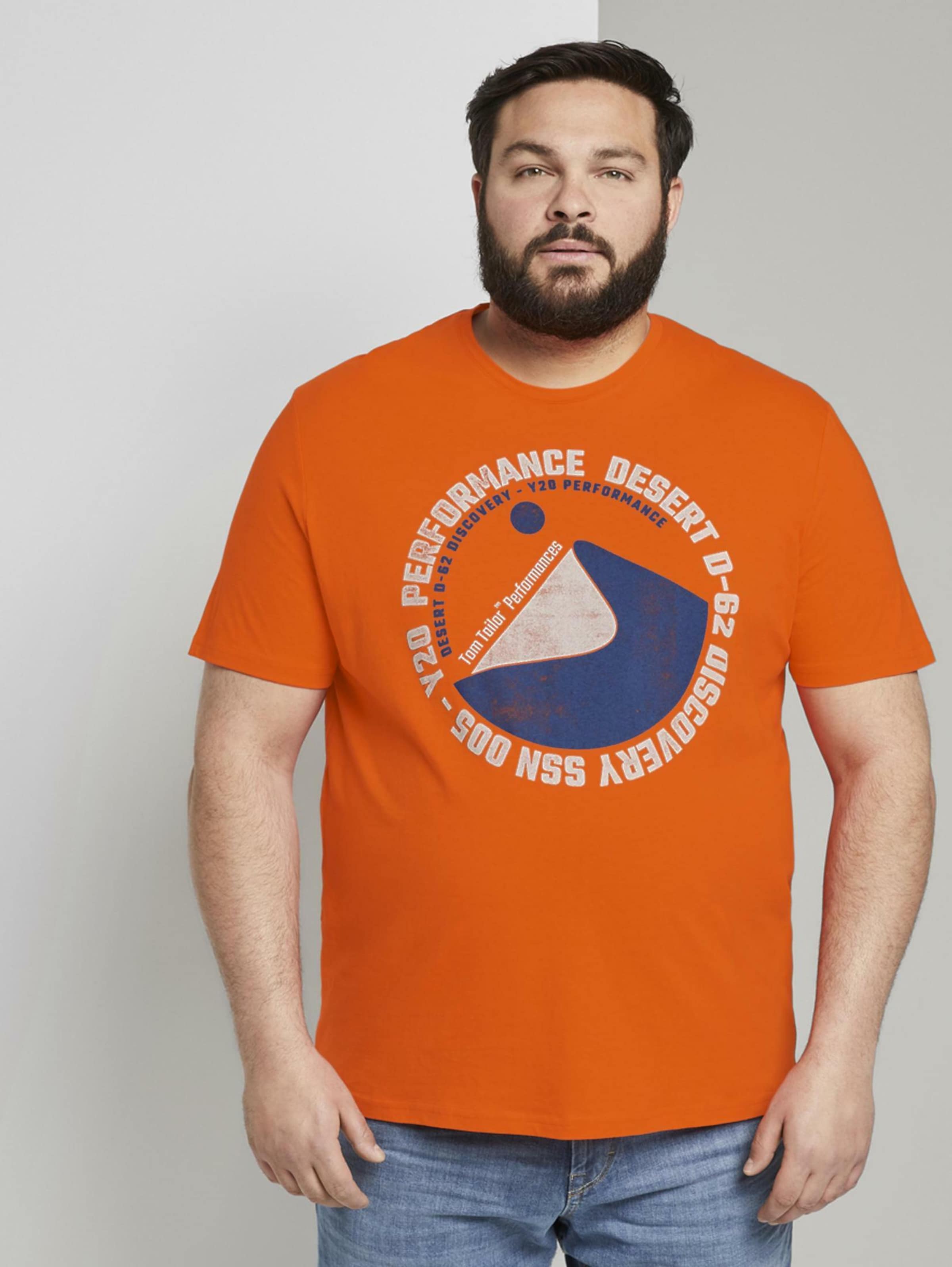 Männer Große Größen TOM TAILOR Men + T-Shirt in Neonorange - MW72832