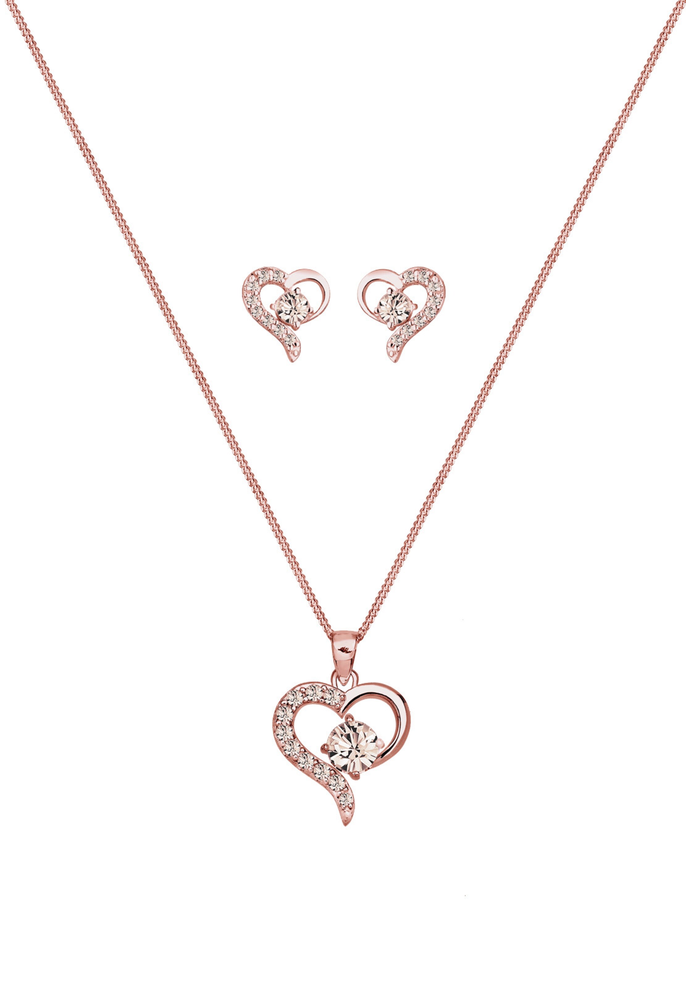 ELLI Sieraden set 'Herz' in Goud: voorkant