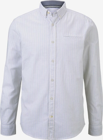 Coupe slim Chemise TOM TAILOR en blanc : devant