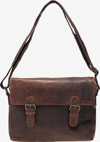 Greenland Nature Laptop Bag in Brown: front