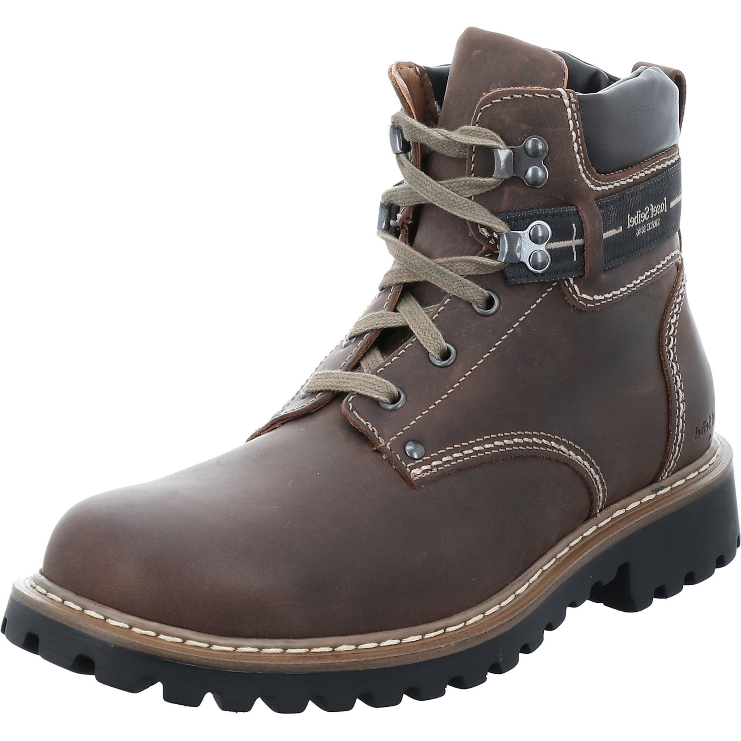 JOSEF SEIBEL Lace-Up Boots 'Adelboden' in Brown: front
