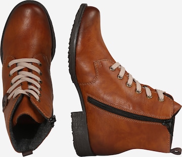 Rieker Lace-Up Ankle Boots in Brown: side