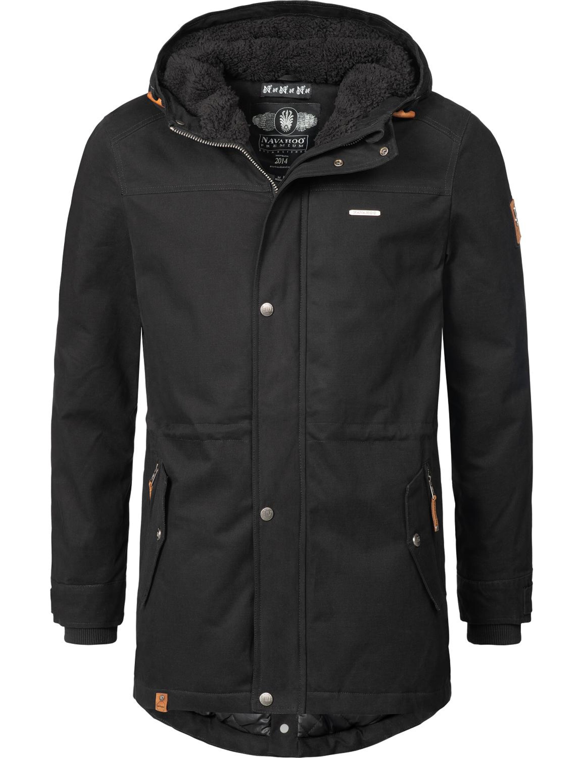 NAVAHOO Parka 'Manaka' in Schwarz: Vorderseite