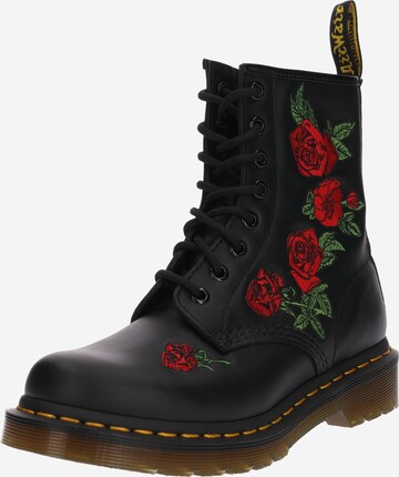 Ghete cu șireturi 'Vonda' de la Dr. Martens pe negru: față