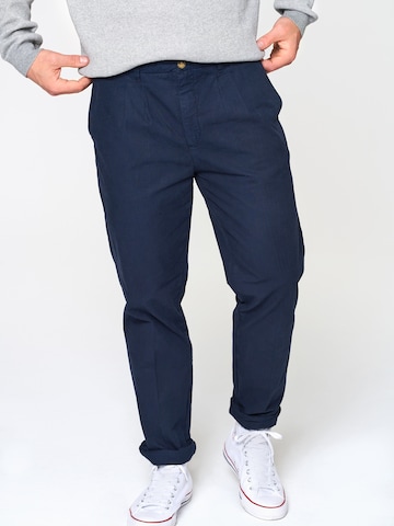DAN FOX APPAREL Regularen Chino hlače 'Anton' | modra barva: sprednja stran