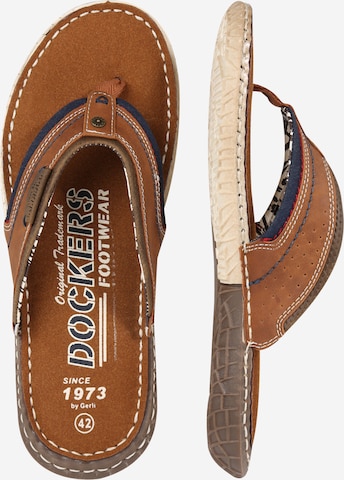 Dockers by Gerli T-bar sandals in Brown: side