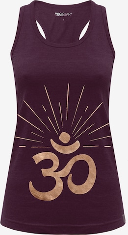 YOGISTAR.COM Performance Shirt 'Om Sunray' in Purple: front