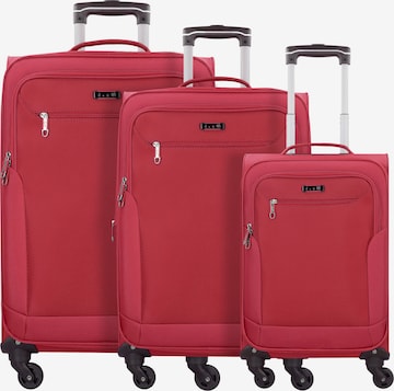 D&N Suitcase Set in Red: front