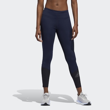 ADIDAS PERFORMANCE Skinny Sportbroek 'How We Do' in Blauw: voorkant