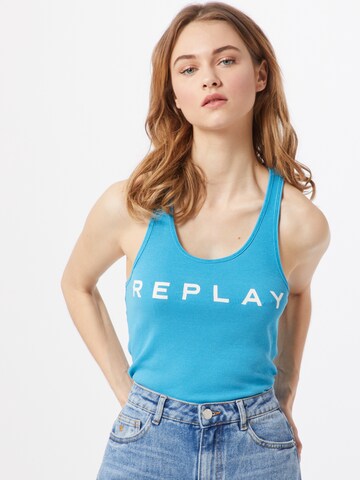 REPLAY Top in Blauw: voorkant