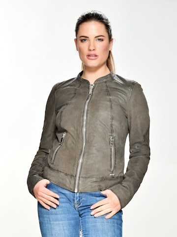 Maze Lederjacke perforiert ' Mabel ' in Braun: Vorderseite
