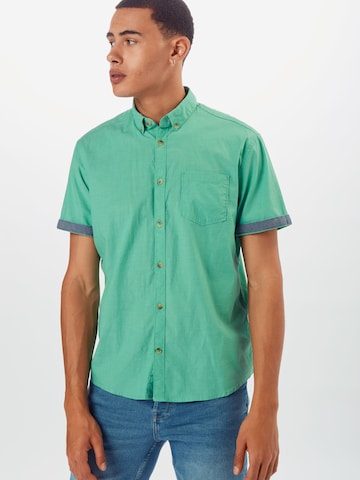 TOM TAILOR Regular fit Button Up Shirt 'RAY' in Green: front