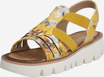Rieker Strap Sandals in Yellow: front