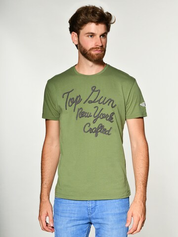 TOP GUN T-Shirt 'New York' in Grün: predná strana