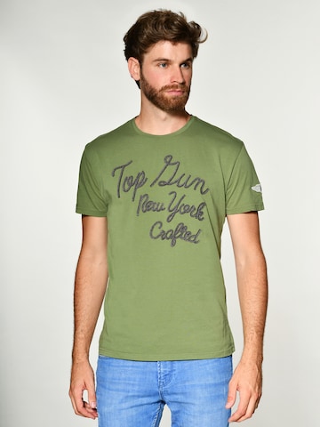 TOP GUN Shirt 'New York' in Groen: voorkant