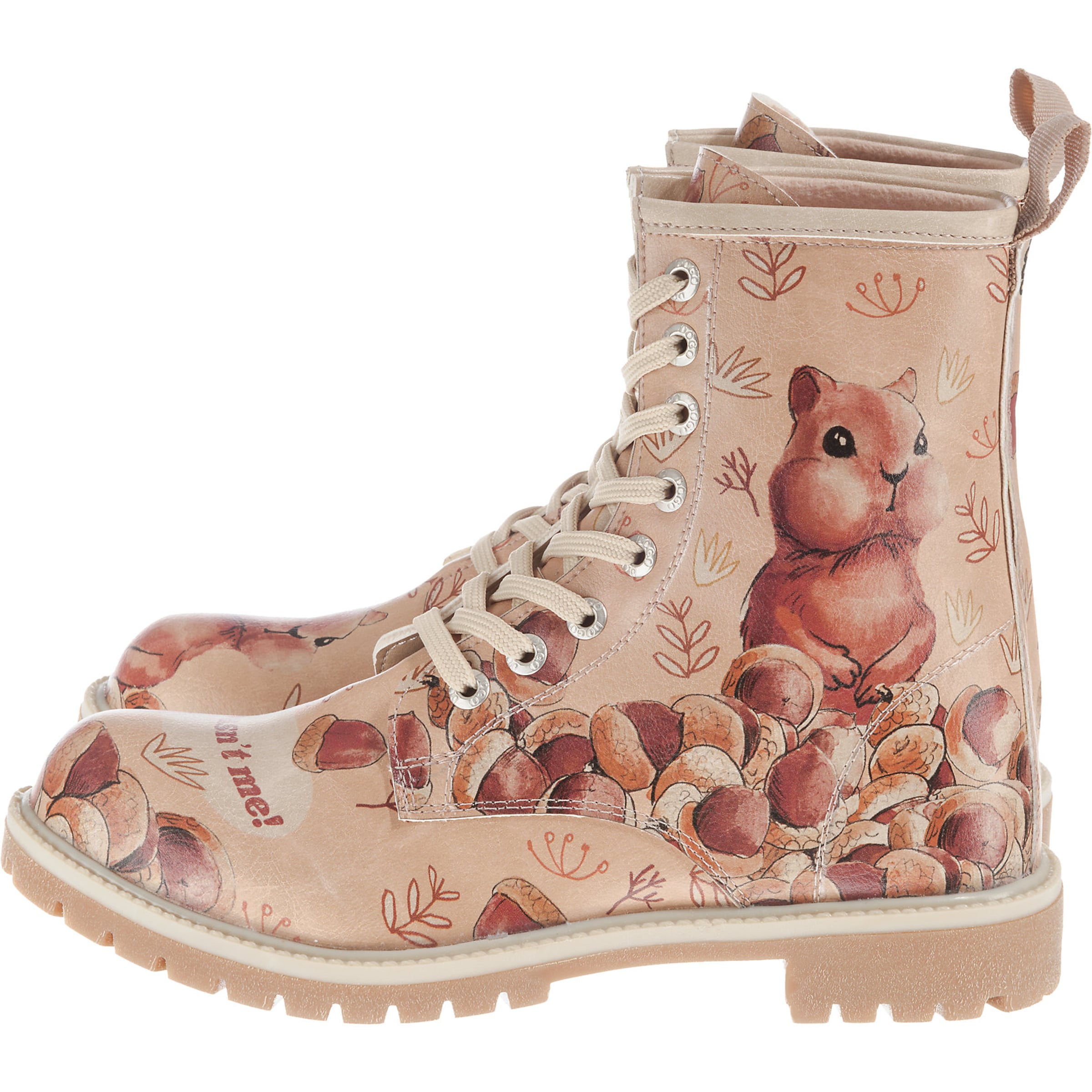 DOGO Lace-Up Ankle Boots 'It Wasn't Me' in Brown