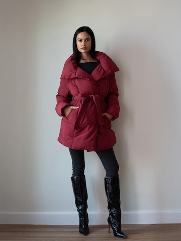 Cherry Red Puffer Jacket Look