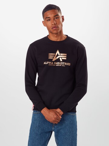 Coupe regular Sweat-shirt ALPHA INDUSTRIES en noir : devant