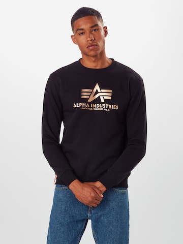 ALPHA INDUSTRIESRegular Fit Sweater majica - crna boja: prednji dio