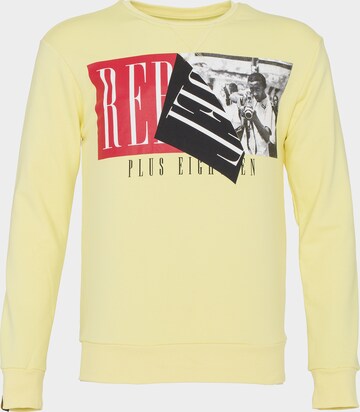 Sweat-shirt PLUS EIGHTEEN en jaune : devant