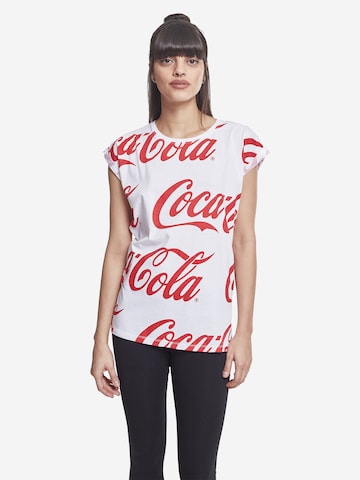 Merchcode Shirt 'Coca Cola' in Wit