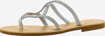 EVITA T-Bar Sandals in Grey: front