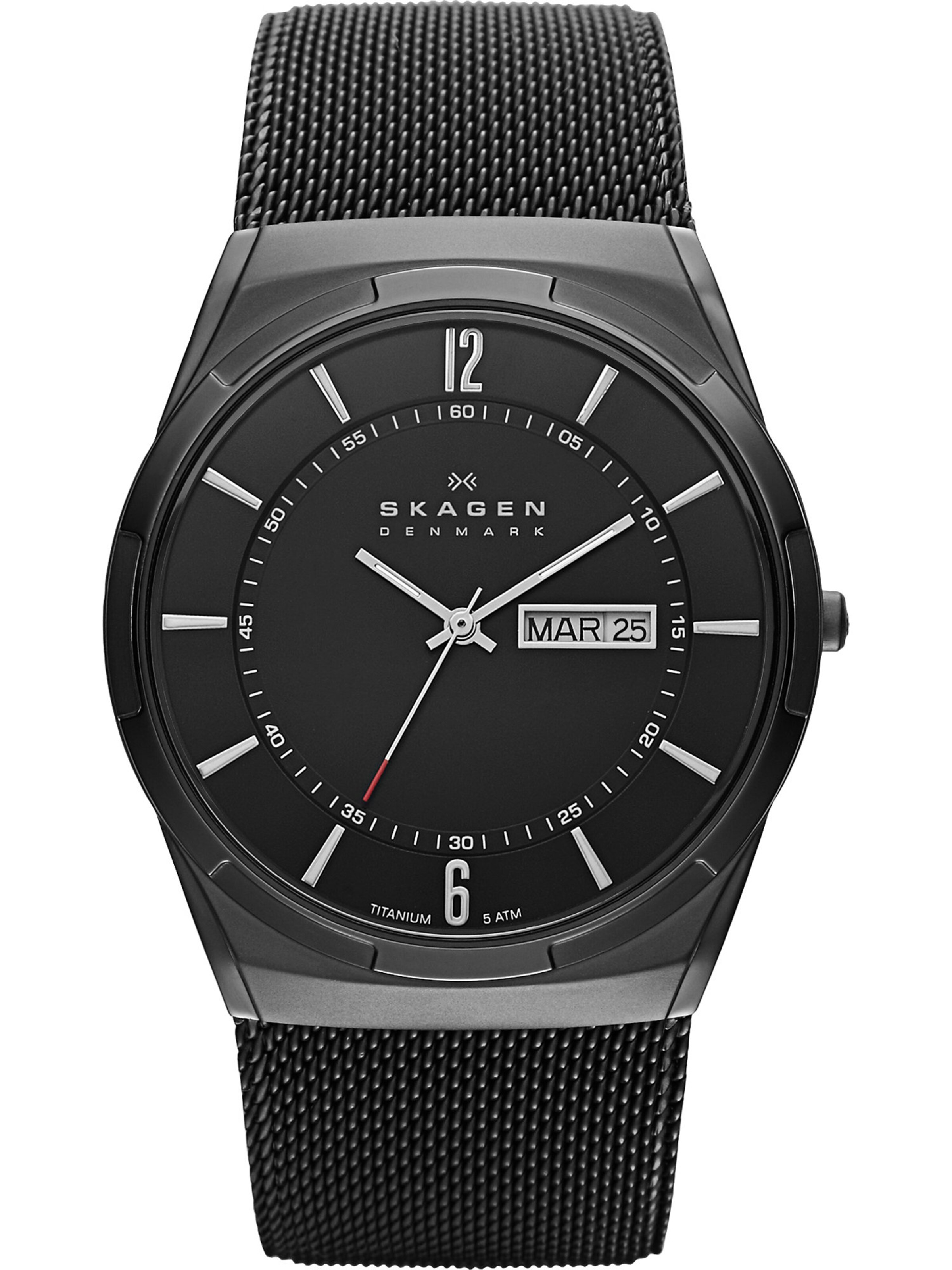 SKAGEN Analoguhr 'Melbye' in Schwarz: Vorderseite