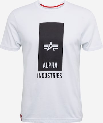 ALPHA INDUSTRIES Tričko - biela: predná strana