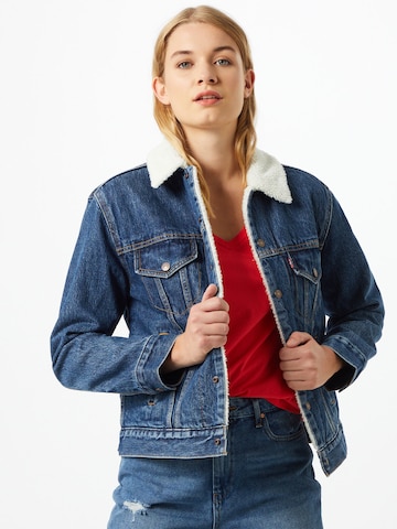 LEVI'S ® Between-season jacket 'Ex BF Sherpa Trucker' in Blue: front