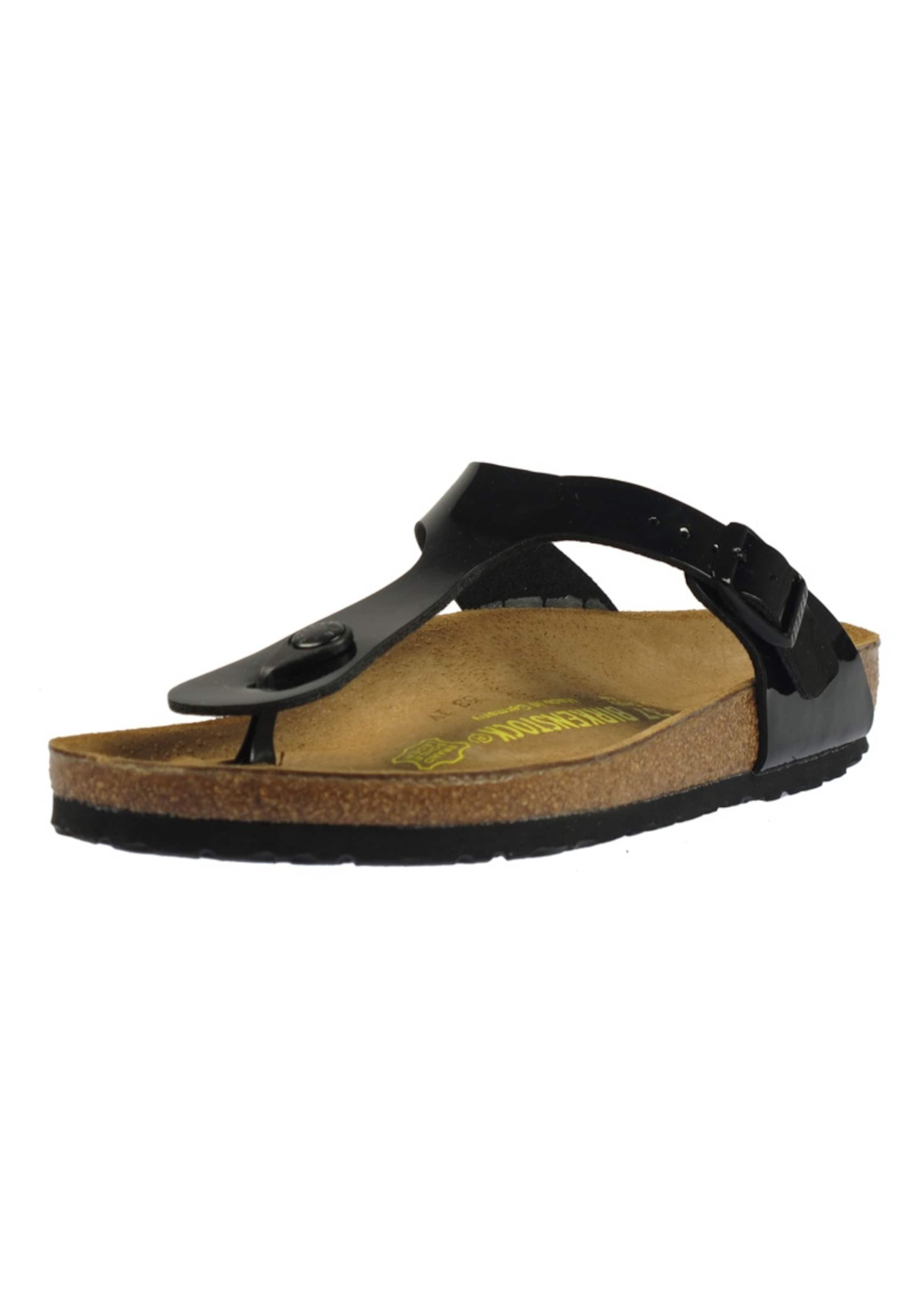 BIRKENSTOCK T-bar sandals 'Gizeh' in Black: front