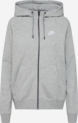 Veste de survêtement 'Essntl' Nike Sportswear en gris : devant