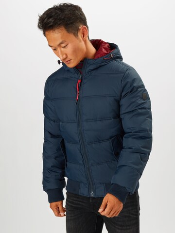 INDICODE JEANS Regular fit Winter Jacket 'Adrian' in Blue: front