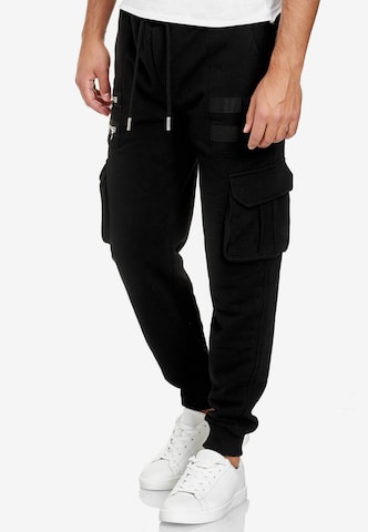 Redbridge Tapered Cargo Pants in Black: front