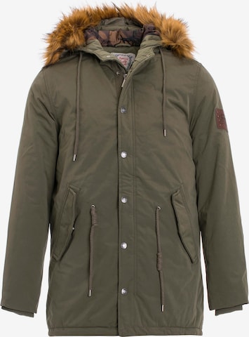 CIPO & BAXX Winter Parka 'Army' in Green: front