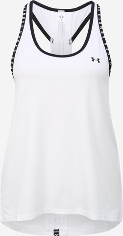 Top sportivo 'Knockout' di UNDER ARMOUR in bianco: frontale