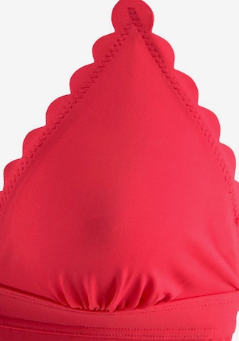 LASCANA Triangel Badeanzug 'Scallop' in Rot
